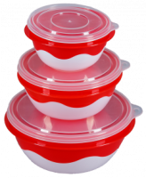 Набор мисок Матрешка (3шт) красный
