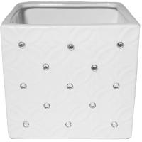 Кашпо Moon 14*14, h13см квадрат белый 074664