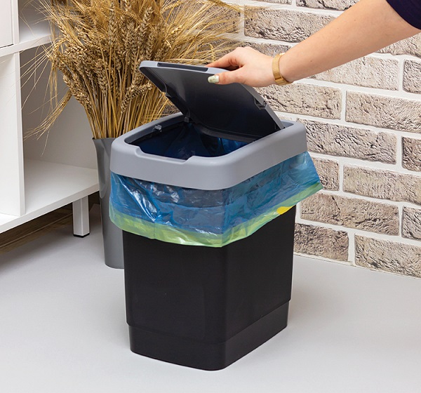 Контейнер д/мусора 18л ТВИН серый М2479 /8шт/М-пласт