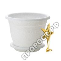 Цветочный горшок Борнео 2,9л мрамор с поддоном ING42021