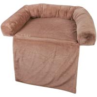 Лежанка с пледом на диван (мех) кофемолоко/03715-4/5/Ксоди