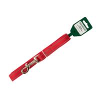 Поводок капрон 20мм*1,5м красный со светоотражающими полосами DONBARON