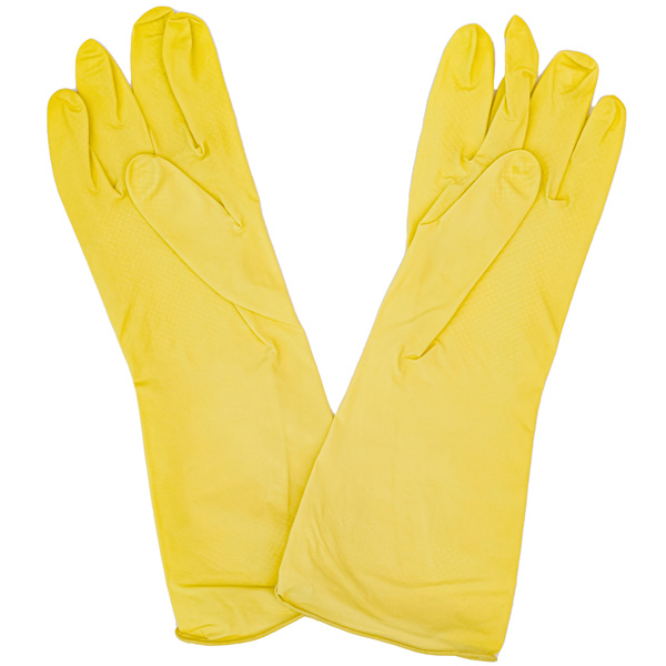Перчатки хозяйственные латексные неопудренные S желтый 87559 /12шт/