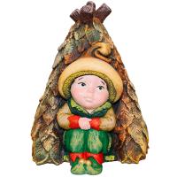Грибной эльф в шалаше цветной 23см Ф350ц