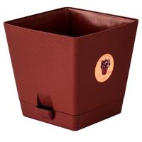 Кашпо Азалия 3л квадратное с прикрепленным поддоном коричневый