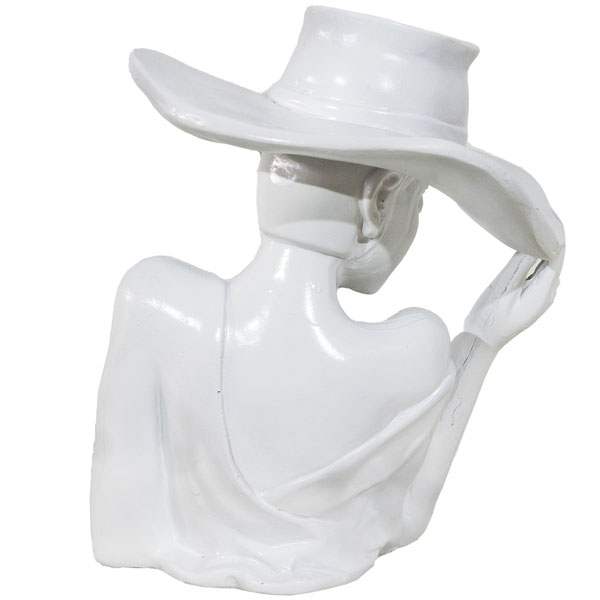 Ваза Девушка в шляпе игривая (белая) /АФ