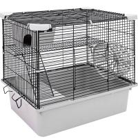 Клетка д/грыз №1 РПК57 2-х эт укомплектованная 42*30*40см светло-серая/Евро снято