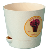 Кашпо Азалия 2,8л с прикрепленным поддоном светло-бежевый