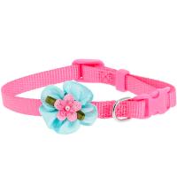 Ошейник нейлон 10мм с пряжкой-защелкой цветок 20-30см розовый/00210020-12/Каскад