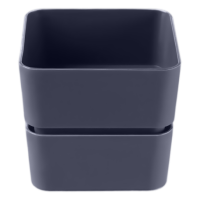 Кашпо квадрат Фиори 0,45л антрацит с под. 9,6*9,6*8,6см КШ-0515 /24шт/ПП