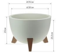 Кашпо ФЛОРИАН D350 12л белый ротанг с вставкой М3187 /3шт/М-пласт 