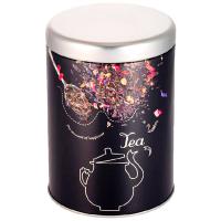 Банка д/сыпуч. прод. 0,9л Чай металл.с крышкой круглая/24шт/008512/Mallony