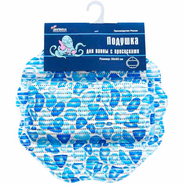 Подушка для ванной 33*33см с присосками ПВХ 6693