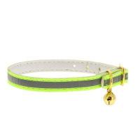 Ошейник синтетик 10мм светоотражающий с бубенчиком зеленый 30см/00210119-05