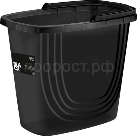 Ведро 10л с отжимом МОП Spin&Clean прямоуг. черный SC1117 /10шт/ПР