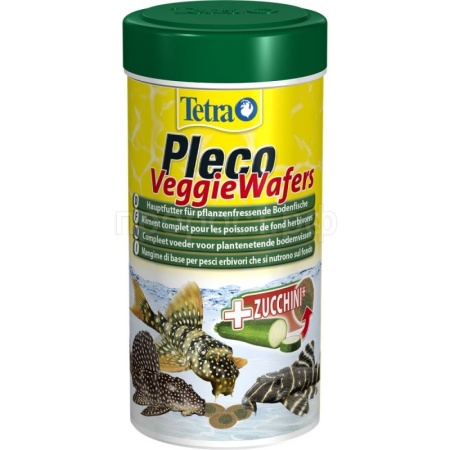 Корм для рыб Tetra Pleco Veggie Wafers банка 250 мл пластинки для травоядных донных рыб